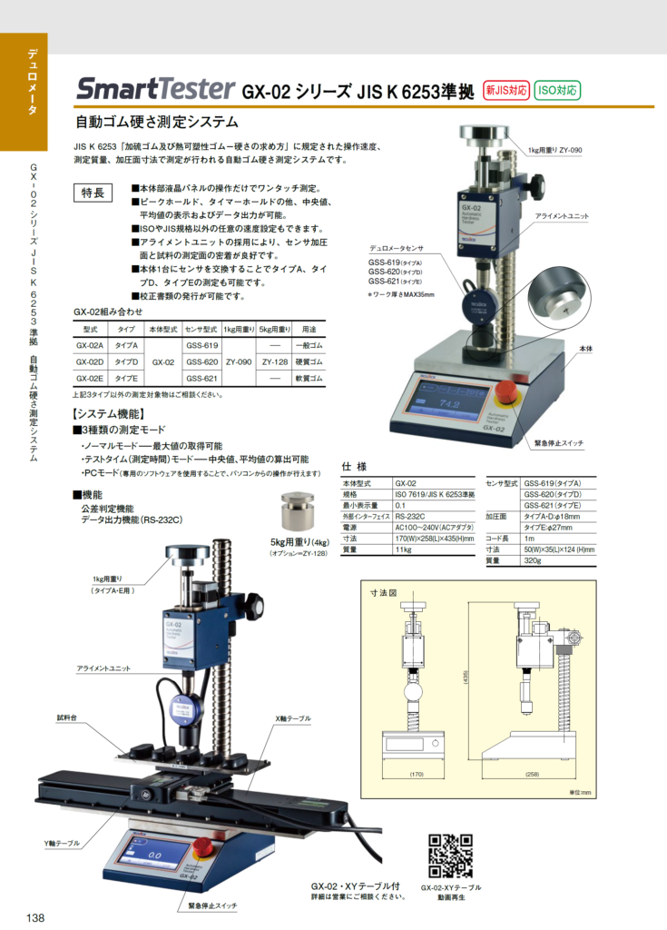 テクロック　TECLOCK　SmartTester　GX02シリーズ　JIS K 6253準拠　新JIS対応　ISO対応