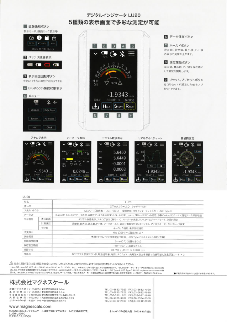マグネスケール　Magnescale　デジタルインジケータ　LU20　μMATE＋（ミューメイトプラス）